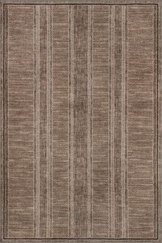 an area rug with brown and white stripes