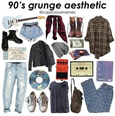 90a Grunge Outfits, 90s Grudge Aesthetics, Retro Outfits 90s Women, 90s Grunge Aesthetic, Holey Jeans, 90’s Grunge, Student Aesthetic, Diy Outfits, Grunge Jeans