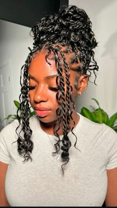 Extension Ideas Hairstyles Black, Hairstyle For Round Face Black Women, Hoco Braids Hairstyles, Passion Twist Cornrows, Twist On Black Women Protective Styles, Braids Hairstyles Short Hair Black Women, Braid Hairstyles For Homecoming, Hair Colors For Tan Skin Curly Hair, Wedding Braid Hairstyles Black Women