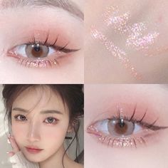 Eyeshadow Liner, Gold Eyeliner, Makeup Highlighter, Eyeshadow Pencil, Cute Eye Makeup, Shiny Eyes, Matte Makeup, Ethereal Makeup, Gold Face