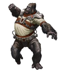 an image of a bigfoot character from the video game star wars holding his arm out