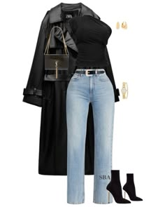 Winter Outfits London Chic, New York Winter Night Outfit, Classy Outfits 2024, Casual Winter Night Out Outfit, Rainy Nyc Outfit, London Style Winter, Winter In New York Outfits, Night Out Winter Outfit, Black Work Outfit