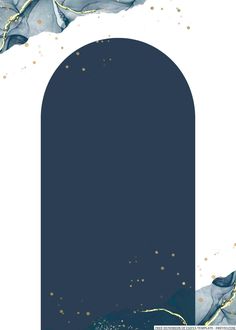 an arch in the middle of a blue and white background with gold dots on it