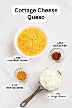 the ingredients to make cottage cheese quesadilla