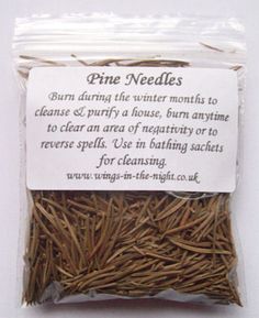 a bag of pine needles sitting on top of a table