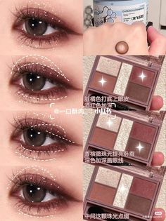 Burgundy Douyin Makeup, Xiaohongshu Makeup, Alat Makeup, Tanned Makeup, Doll Eye Makeup, Korean Eye Makeup, Eye Makeup Pictures