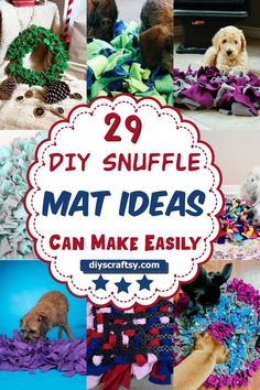 DIY Snuffle Mat Ideas Snuffle Balls For Dogs Diy, Crochet Snuffle Mat, Diy Puppy Enrichment, Snuffle Toys For Dogs, Making Dog Toys, Snuffle Mat Pattern, Snuffle Mat Diy Homemade Dog, Sniffle Mat Dog Diy, Diy Fleece Dog Toys