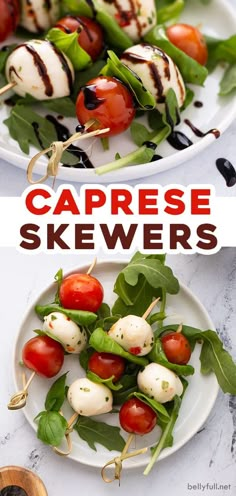 caprese skewers with mozzarella and cherry tomatoes