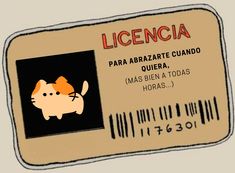 an id card with a cartoon cat on it's front and the words licencia written in spanish