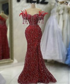 Red Evening Gowns, Elegant Bridal Gown, African Prom Dresses, Wine Dress, Lace Gown Styles, Classy Wedding Dress, African Dresses Modern