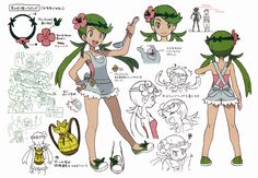 some character designs for the pokemon movie