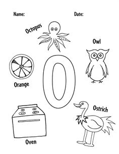 an o worksheet with the letter o and other things to write on it