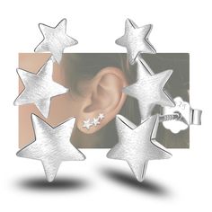 PRICES MAY VARY. High Quality Material: Star earrings are made of S925 sterling silve post and copper, stud earrings for women is friendly to sensitive ears. The surface of the star stud earrings is a brushed design, which is the current trend, which is undoubtedly a good choice when you are looking for a pair of stud earrings Unique Style: Star earring for women is designed with 3 stars of different sizes, silver star earrings are minimalist climbing design is a Must-have Item in Jewelry Collec Climbing Design, Sterling Silver Star Earrings, Trendy Stud Earrings, Star Earring, Silver Star Earrings, Stud Earrings Unique, Gifts For Birthday, Style Star, Earrings Trendy