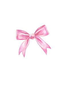 a watercolor drawing of a pink bow