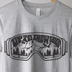 This is the perfect family or group shirt for your whole crew to rock on your upcoming ski weekend or snowboard trip! It features a cool goggles design that reads "Up To Snow Good" with space to personalize with your family or group name and/or location & year.  The design is printed just for you on buttery soft Bella & Canvas tshirts or beloved Gildan sweatshirts or hoodies, so no decals will be peeling off in the wash. These are a flattering unisex fit- if you're a looking for a fitted style y Graphic Print Crew Neck Tops For Outdoor Activities, Graphic Print Crew Tops, Outdoor Crew T-shirt With Graphic Print, Outdoor Crew Neck T-shirt With Graphic Print, Outdoor Graphic Print Crew T-shirt, Graphic Print Crew T-shirt For Outdoor, Winter Crew Neck T-shirt For Outdoor, White T-shirt For Outdoor Winter Activities, Cool Goggles