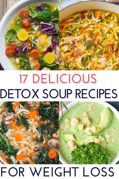 Detox Soup Recipes, Resep Vegan, Clean Eating Soup Recipes, Clean Eating Detox, Clean Eating Soup, Fat Burning Soup, Fat Flush, Cabbage Soup Diet, Overnight Oat