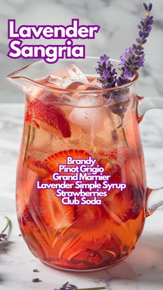 Lavender Sangria Strawberries And Peaches, Citrus Sangria, Wine Mixed Drinks