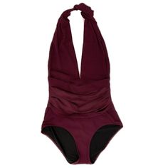 Dolce & Gabbana One-Piece, Deep-V Solid Color: Purple Plum Halter Bathing Suit Size Large Bin005 Purple Halter, Halter Bathing Suit, Halter Swimsuit, Purple Plum, Swimsuits Halter, Deep V, Bathing Suit, Color Purple, Womens Swim