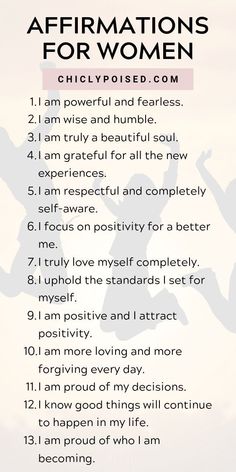 Positive Words Of Affirmation For Women, Daily Positive Affirmation For Women, I Am Affirmations For Women, Words Of Affirmation For Women, Amazing Affirmations, Affirmation For Women, I Am Affirmations