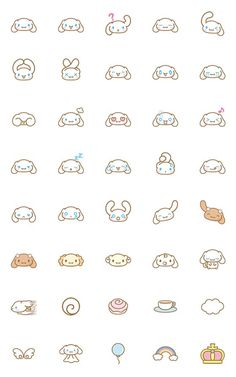 an image of some cute emoticions on a white background with the same emotication