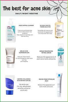 ✨ Acne skin routine products ✨ 🫧 #skincare #skincareroutine #skincaretips #skincareproducts #acne Acne Skin Routine, Acne Prone Skin Care Routine, Acne Prone Skin Care, Post Acne Marks, Skin Gel, Natural Acne, Natural Acne Remedies, Smooth Skin Texture