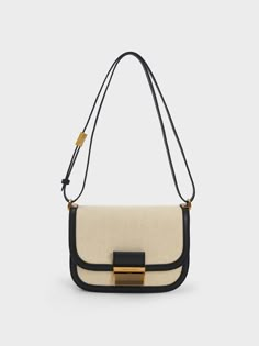 Black Charlot Canvas Crossbody Bag - CHARLES & KEITH US Charles And Keith Bags, Beach Weekend, Designer Clutch Bags, Canvas Clutch, Canvas Crossbody Bag, Pretty Bags, Charles Keith, The Favourite, Black Cross Body Bag