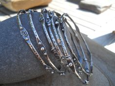 Mia 3, Nail Jewelry, Sterling Silver Bangles, Ethnic Style