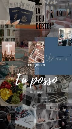 a collage of photos with the words equiposo written in spanish