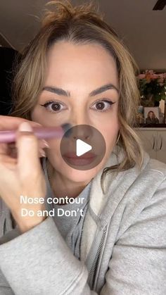 Erica Taylor | Nose contour Do and Donts #contour #contouring #dosanddonts #makeupartist #makeup #over40 #easymakeup #makeuphacks #nosecontour used @freck... | Instagram Contour The Nose, Nose Contour For Crooked Nose, Contouring A Crooked Nose, How To Contour Nose, Big Nose Tip Contour, The Power Of Nose Contour, Nose Contour Bulbous Tip