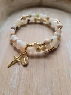 Christian Jewellery, Rosary Ideas, Frosted Flower, The Immaculate Heart Of Mary, Flower Jade, Immaculate Heart Of Mary, Christian Bracelets, Heart Of Mary, Immaculate Heart