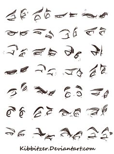 an image of different eyes drawn in black and white