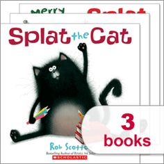 three children's books about splat the cat