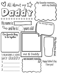 father's day card with the words, all about my daddy and his name