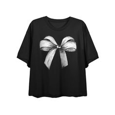 Give your look a fun upgrade with this cute Juniors' Large Watercolor Bow Boxy Crewneck Graphic Tee. Give your look a fun upgrade with this cute Juniors' Large Watercolor Bow Boxy Crewneck Graphic Tee. FEATURES Crewneck Short sleevesFABRIC & CARE Cotton Machine wash Imported Size: Small. Color: Black. Gender: female. Age Group: kids. Watercolor Bow, Crewneck Graphic, Fabric Care, Gender Female, Graphic Tee, Age Group, Graphic Tees, Short Sleeves, Tops & Tees