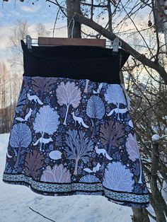 Our snow skirts are made from fleece. They feature a comfy fold over yoga waistband allowing a little adjustment on fit. These pull on easily over leggings or jeans and add a little warmth to your outside adventures!! Whether you are XC skiing, snowshoeing, kicksledding, chatting in the school pick up line or just going to get the mail, this skirt makes it extra fun and extra warm!  Reflective ribbon runs around the bottom of the skirt for safety in the darker days of winter.  Size XS: Waists 26 Snow Skirt Pattern, Xc Skiing, Pick Up Line, Winter Woods, Snow Skirt, Winter Wood, Pick Up Lines, Snow Shoes, Skirt Pattern