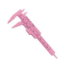 a pink thermometer on a white background with clippings to show it