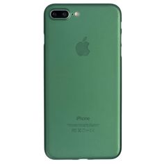 the back and side of an iphone 7s with green plastic case on white background