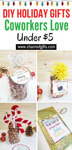 diy holiday gifts for coworkers love under $ 5 with free printable tags