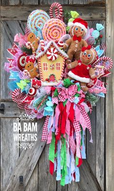 Christmas Wreath, Holiday Swag, Holiday Wreath, Christmas Door, Whimsical Christmas, Rustic Christmas Wreath, Candy land Christmas Wreath, Gingerbread Wreath, Christmas Gingerbread, Gingerbread Swag, Gingerbread DecorGingerbread Spice and Everything Nice.....That's What Christmas Is Made Of! � Rustic Christmas Wreath, Candy Christmas, Xmas Wreaths