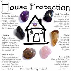 Types Of Rocks, House Protection, Crystal Healing Chart, Spiritual Crystals, Protection Crystals, Home Protection, Crystal Healing Stones, Crystal Magic