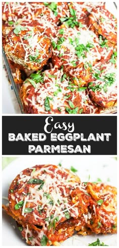 baked eggplant parmesan is an easy and delicious appetizer recipe