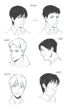 some drawings of different hairs styles and haircuts for men, with the names on them