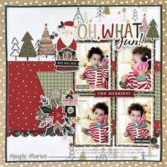 a scrapbook page with christmas pictures on it