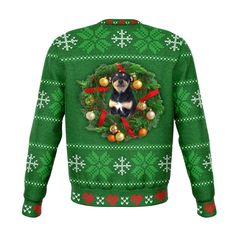 \n\n\nSie haben unsere Kollektion Ugly Christmas Sweaters gesehen. \nJetzt haben wir etwas Besonderes nur für Sie! Wir lassen Sie uns Ihr Foto von Ihrem Haustier schicken und wir verwandeln Ihr Lieblingstier in einen Star eines Ugly Christmas Sweaters. \nNun, es ist nicht mehr so hässlich!\nNoch besser, wenn Sie ein passendes gekauft haben Benutzerdefinierter hässlicher Weihnachtspullover für Hunde Sie erhalten 20 USD Rabatt! Insgesamt für nur 99,98 USD. Der Rabatt wird beim Sweater For Dogs, Ugly Christmas Sweaters, Jolly Santa, Green Style, Sweater Collection, Comfy Sweatshirt, Dog Sweaters, Santa And Reindeer, Quirky Design