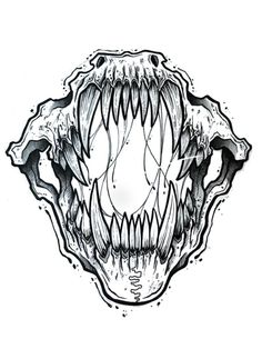 a drawing of a monster's mouth with sharp teeth