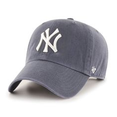 PRICES MAY VARY. SHOW OFF YOUR TEAM SPIRIT: Show off your team spirit in style with this officially licensed Clean Up cap by 47, the family-founded experts in sports clothing. Let everyone know who you're rooting for with 47's best-selling signature caps, and do so in style. This comfortable cap features a detailed raised embroidery logo on the front, providing the quality all true fans desire in their gear ONE SIZE FITS ALL: Each Clean Up baseball cap by '47 is stylishly crafted with an adjusta Mlb Yankees, Yankees Cap, Mlb Hats, Raised Embroidery, Retro Logos, Fabric Strap, Ny Yankees, Sport Hat, Dad Caps