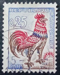 a stamp with a rooster on it