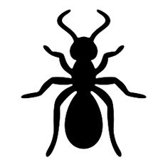 a black and white silhouette of a bug