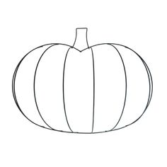 a black and white drawing of a pumpkin with the outlines on it's side