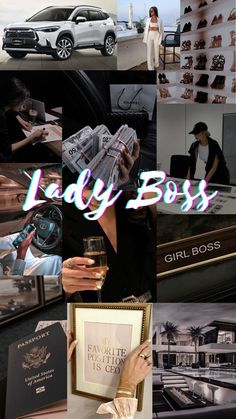 lady boss collage with images of women and cars